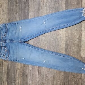 Zara The Skinny Light Wash Distressed Jeans
